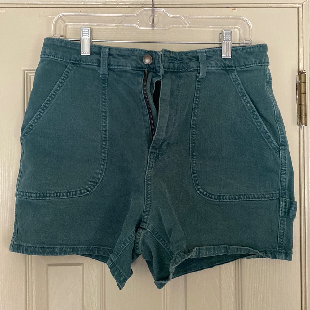 Women's Green Denim Shorts